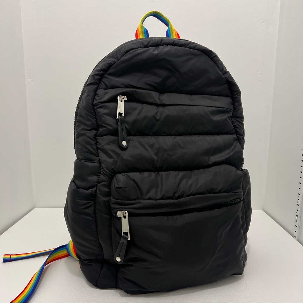 Sondra Roberts Squared Puffer Backpack w/ Rainbow Detail